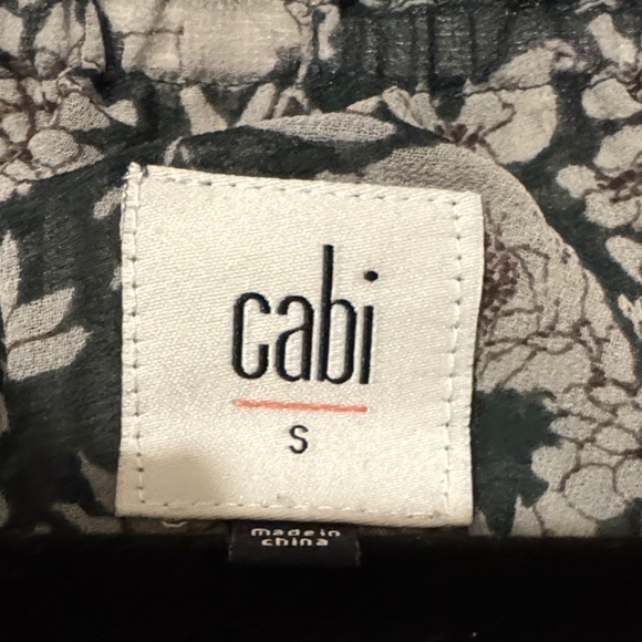 CAbi Dark Green and Gray Floral Blouse - Picture 2 of 5